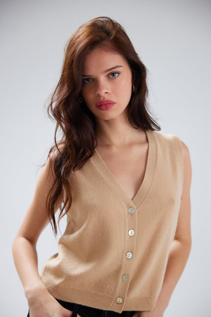 JADA BUTTON UP TANK | BISCOTTI